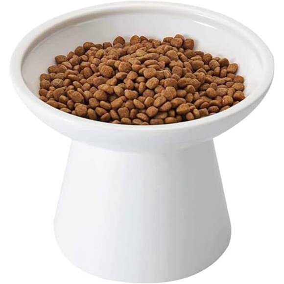 Extra Wide Elevated Ceramic Cat Bowl - 6.2" Shallow Dish for Whisker Fatigue - Picture 7 of 7